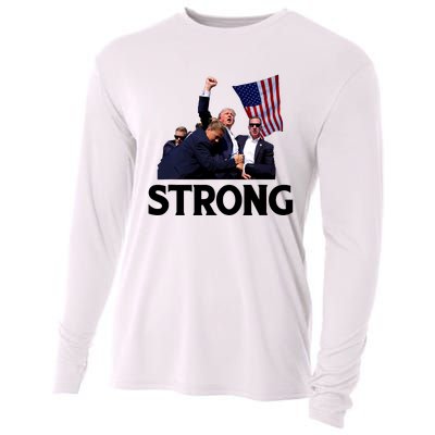 Trump Strong Fist Hand Us Vote Trump 2024 Survives Rally Cooling Performance Long Sleeve Crew