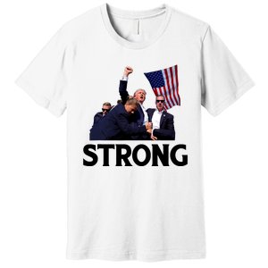 Trump Strong Fist Hand Us Vote Trump 2024 Survives Rally Premium T-Shirt