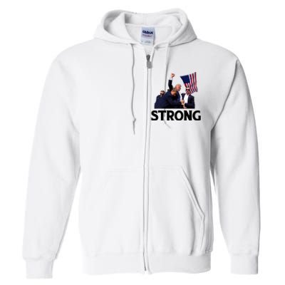 Trump Strong Fist Hand Us Vote Trump 2024 Survives Rally Full Zip Hoodie