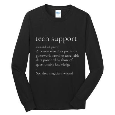 Tech Support Funny Definition Internet Nerd Tall Long Sleeve T-Shirt
