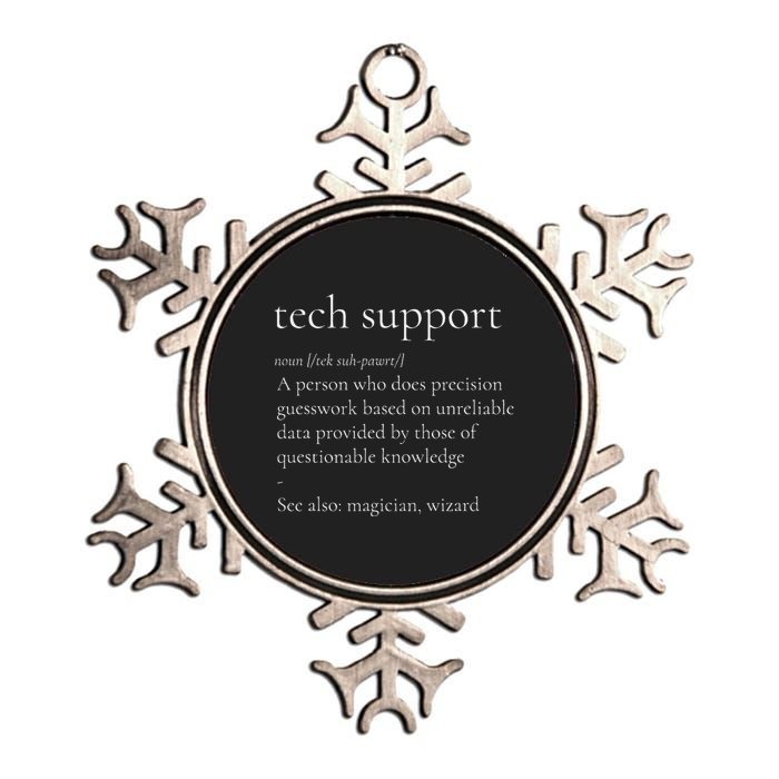 Tech Support Funny Definition Internet Nerd Metallic Star Ornament