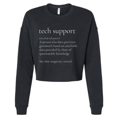 Tech Support Funny Definition Internet Nerd Cropped Pullover Crew