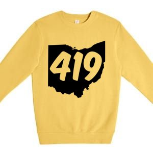 Toledo Sandusky Field 419 Area Code Ohio Cute Gift Premium Crewneck Sweatshirt