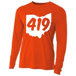 Toledo Sandusky Field 419 Area Code Ohio Cute Gift Cooling Performance Long Sleeve Crew