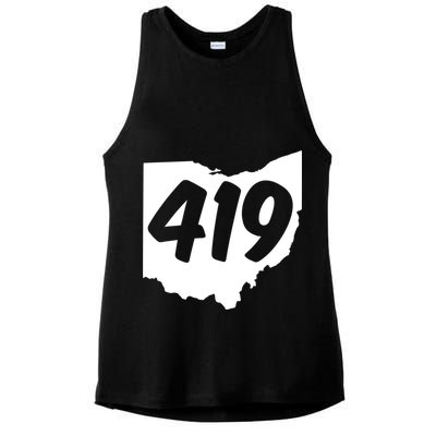 Toledo Sandusky Field 419 Area Code Ohio Cute Gift Ladies PosiCharge Tri-Blend Wicking Tank