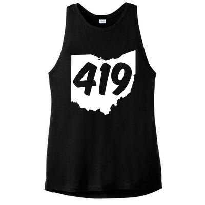 Toledo Sandusky Field 419 Area Code Ohio Cute Gift Ladies PosiCharge Tri-Blend Wicking Tank