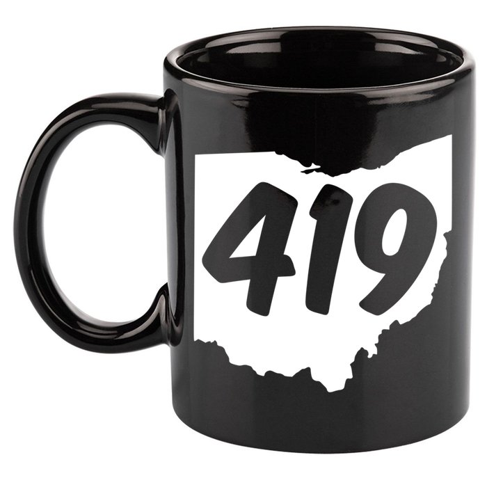 Toledo Sandusky Field 419 Area Code Ohio Cute Gift 11oz C Handle Ceramic Mug