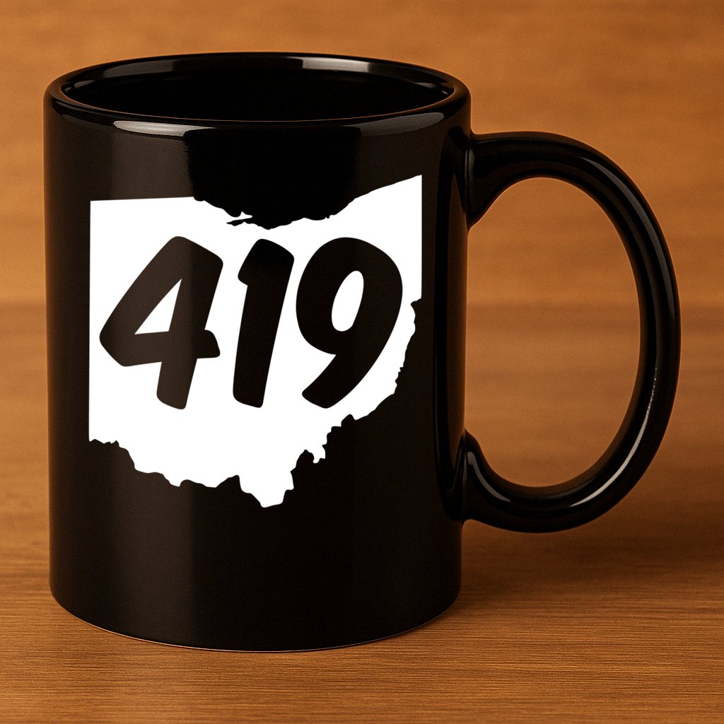 Toledo Sandusky Field 419 Area Code Ohio Cute Gift 11oz C Handle Ceramic Mug