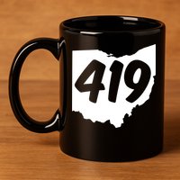 Toledo Sandusky Field 419 Area Code Ohio Cute Gift 11oz C Handle Ceramic Mug