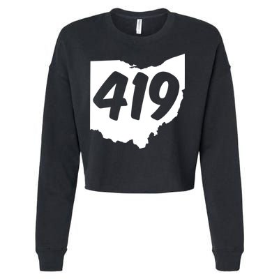 Toledo Sandusky Field 419 Area Code Ohio Cute Gift Cropped Pullover Crew