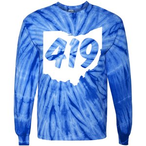 Toledo Sandusky Field 419 Area Code Ohio Cute Gift Tie-Dye Long Sleeve Shirt