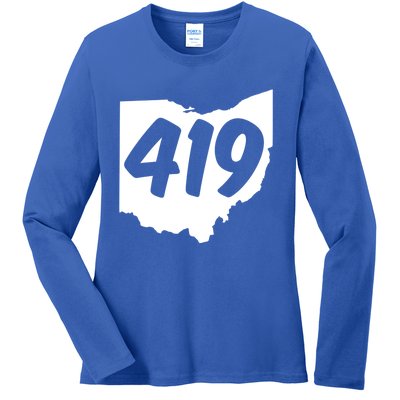 Toledo Sandusky Field 419 Area Code Ohio Cute Gift Ladies Long Sleeve Shirt