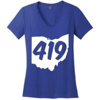 Toledo Sandusky Field 419 Area Code Ohio Cute Gift Women's V-Neck T-Shirt