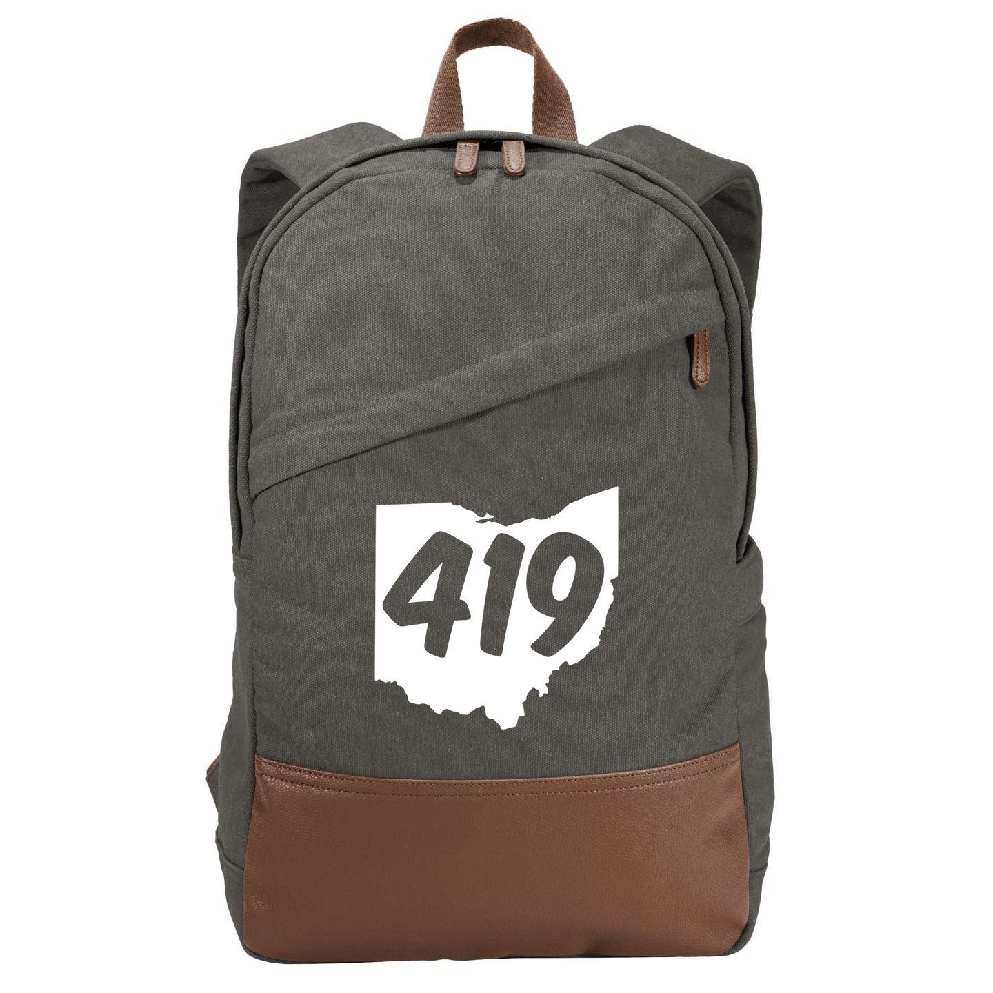 Toledo Sandusky Field 419 Area Code Ohio Cute Gift Cotton Canvas Backpack