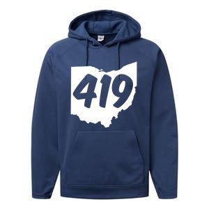 Toledo Sandusky Field 419 Area Code Ohio Cute Gift Performance Fleece Hoodie