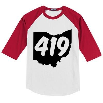 Toledo Sandusky Field 419 Area Code Ohio Cute Gift Kids Colorblock Raglan Jersey