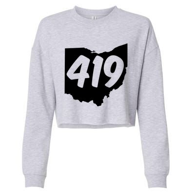 Toledo Sandusky Field 419 Area Code Ohio Cute Gift Cropped Pullover Crew