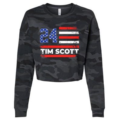 Tim Scott 2024 For President Cropped Pullover Crew