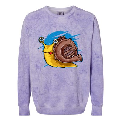 Turbo Snail Funny Boost Car Engine Steam Punk Style Gift Colorblast Crewneck Sweatshirt