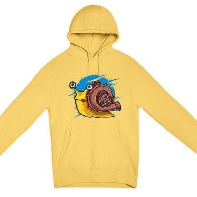 Turbo Snail Funny Boost Car Engine Steam Punk Style Gift Premium Pullover Hoodie