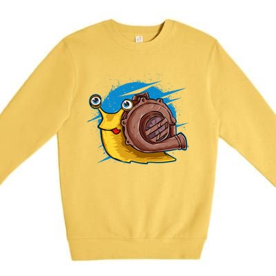 Turbo Snail Funny Boost Car Engine Steam Punk Style Gift Premium Crewneck Sweatshirt