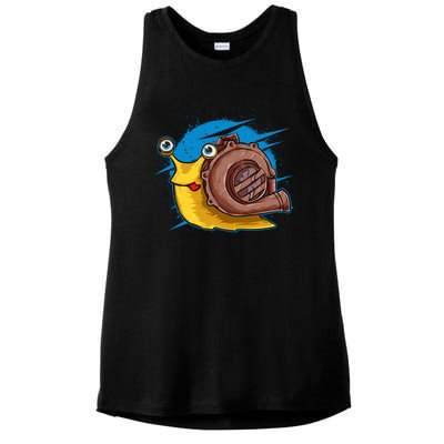 Turbo Snail Funny Boost Car Engine Steam Punk Style Gift Ladies PosiCharge Tri-Blend Wicking Tank