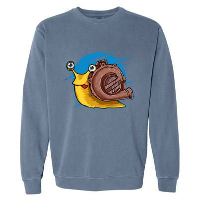 Turbo Snail Funny Boost Car Engine Steam Punk Style Gift Garment-Dyed Sweatshirt