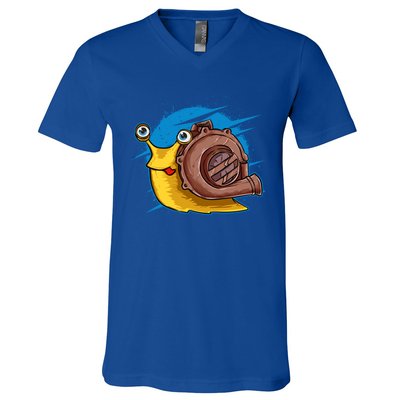 Turbo Snail Funny Boost Car Engine Steam Punk Style Gift V-Neck T-Shirt