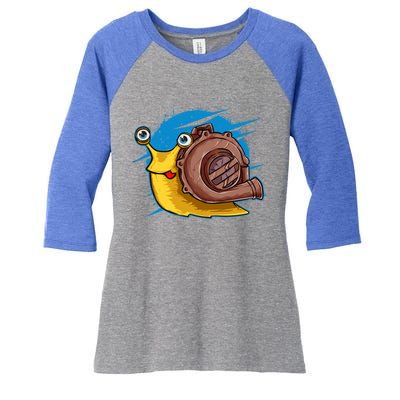 Turbo Snail Funny Boost Car Engine Steam Punk Style Gift Women's Tri-Blend 3/4-Sleeve Raglan Shirt