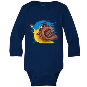 Turbo Snail Funny Boost Car Engine Steam Punk Style Gift Baby Long Sleeve Bodysuit