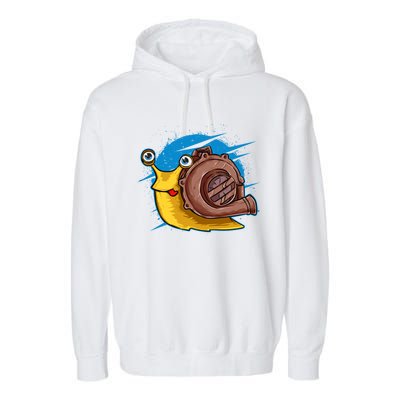 Turbo Snail Funny Boost Car Engine Steam Punk Style Gift Garment-Dyed Fleece Hoodie