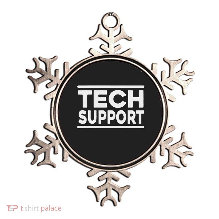 Tech Support Funny Metallic Star Ornament