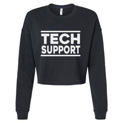 Tech Support Funny Cropped Pullover Crew