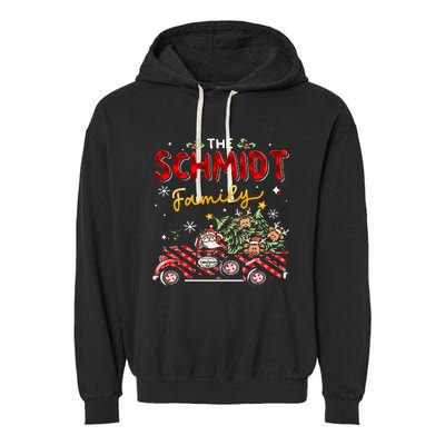 The Schmidt Family Christmas Matching Pajamas Garment-Dyed Fleece Hoodie