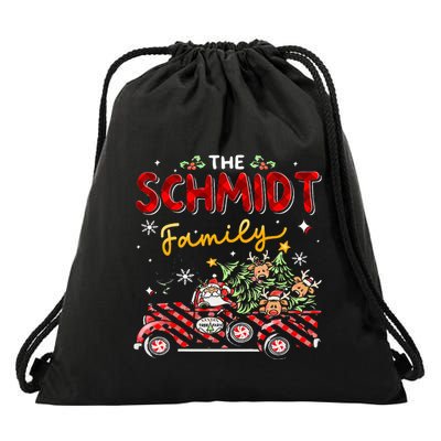 The Schmidt Family Christmas Matching Pajamas Drawstring Bag