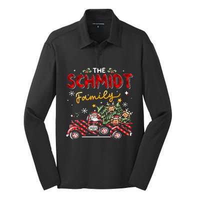 The Schmidt Family Christmas Matching Pajamas Silk Touch Performance Long Sleeve Polo