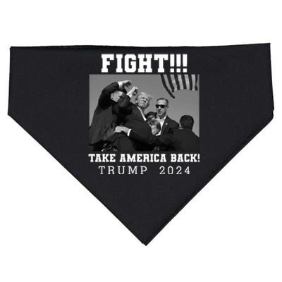 Trump Shot Fight For America Take America Back Trump 2024 USA-Made Doggie Bandana