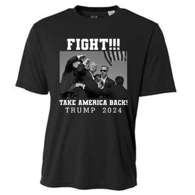 Trump Shot Fight For America Take America Back Trump 2024 Cooling Performance Crew T-Shirt