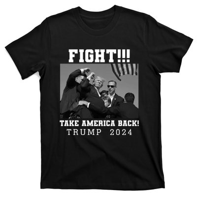 Trump Shot Fight For America Take America Back Trump 2024 T-Shirt