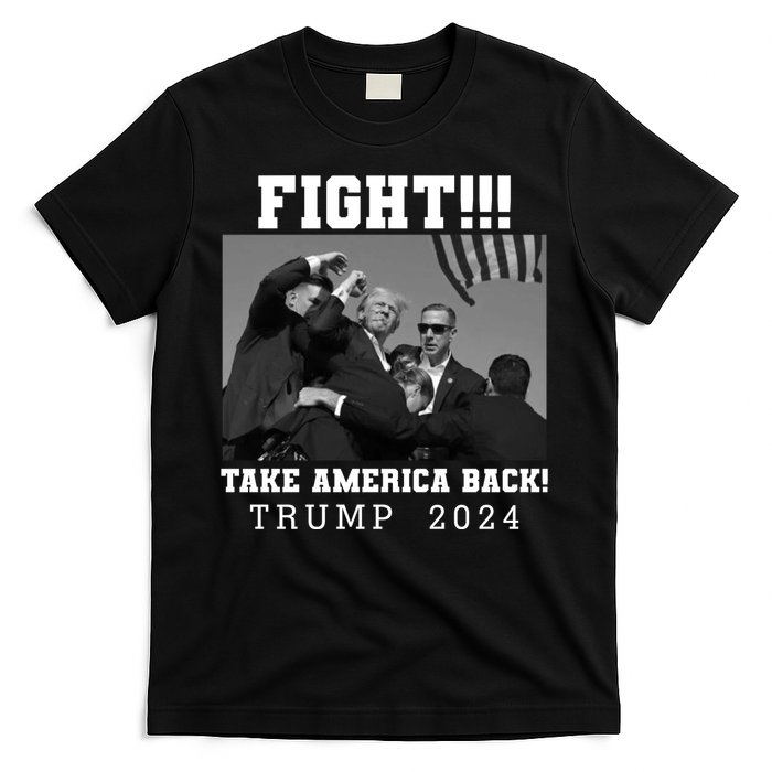 Trump Shot Fight For America Take America Back Trump 2024 T-Shirt