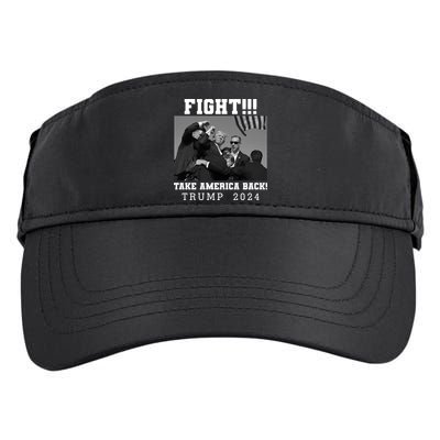 Trump Shot Fight For America Take America Back Trump 2024 Adult Drive Performance Visor