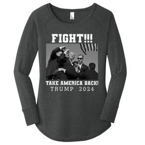 Trump Shot Fight For America Take America Back Trump 2024 Women's Perfect Tri Tunic Long Sleeve Shirt