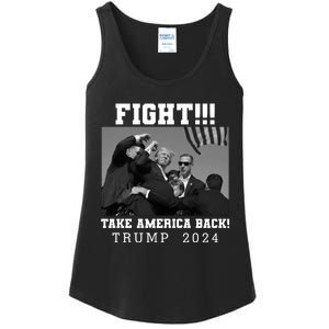 Trump Shot Fight For America Take America Back Trump 2024 Ladies Essential Tank