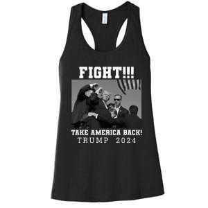 Trump Shot Fight For America Take America Back Trump 2024 Women's Racerback Tank