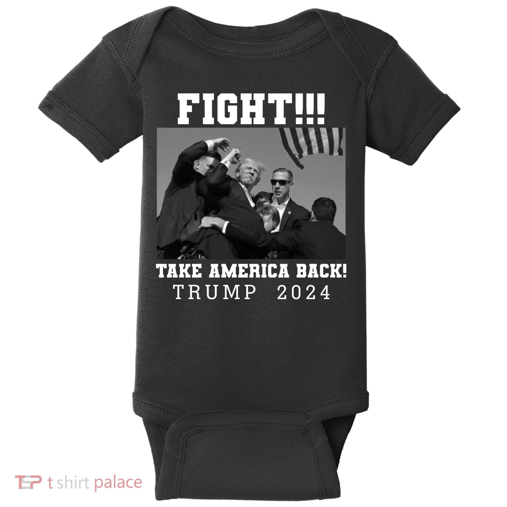 Trump Shot Fight For America Take America Back Trump 2024 Baby Bodysuit