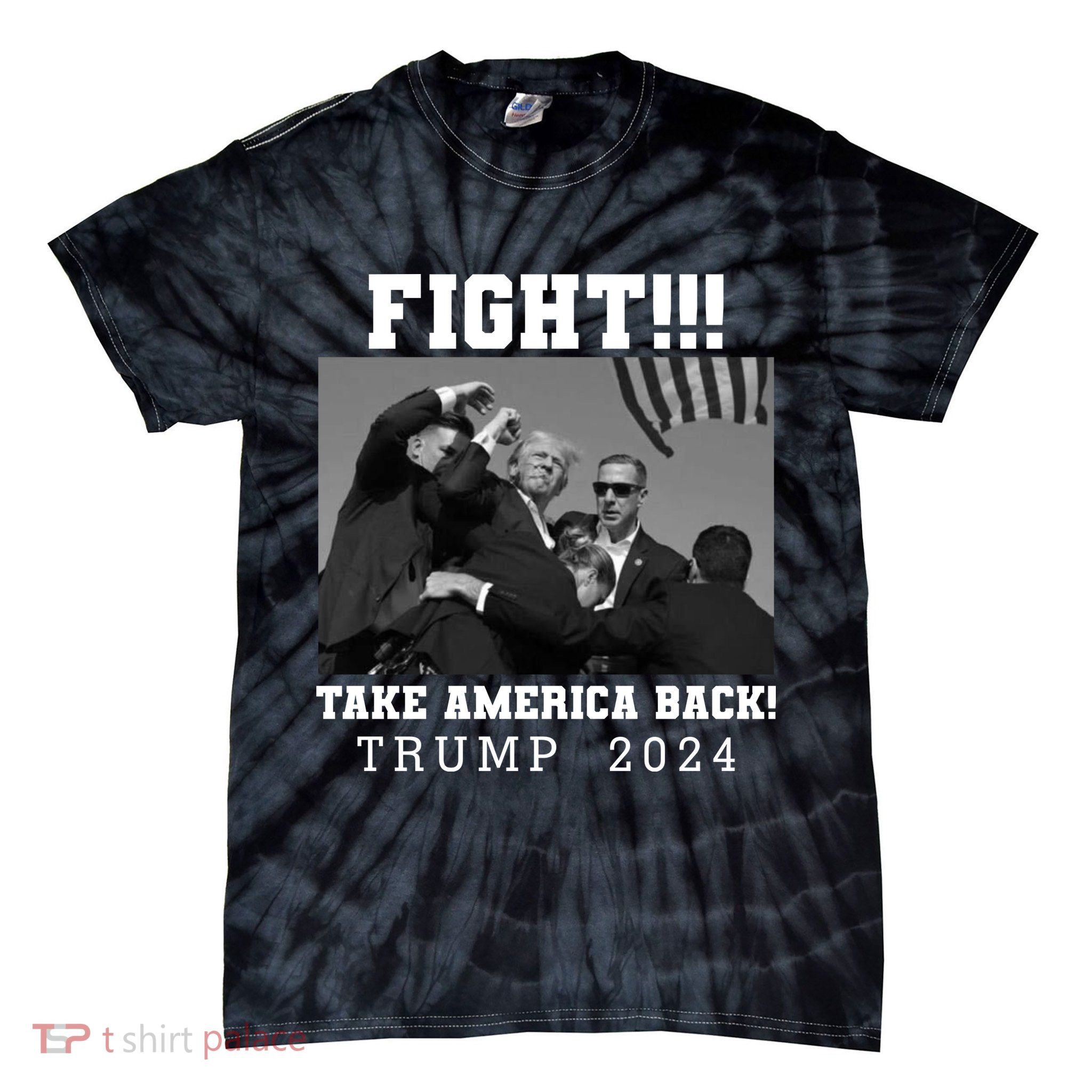 Trump Shot Fight For America Take America Back Trump 2024 Tie-Dye T-Shirt