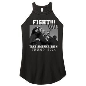 Trump Shot Fight For America Take America Back Trump 2024 Women's Perfect Tri Rocker Tank