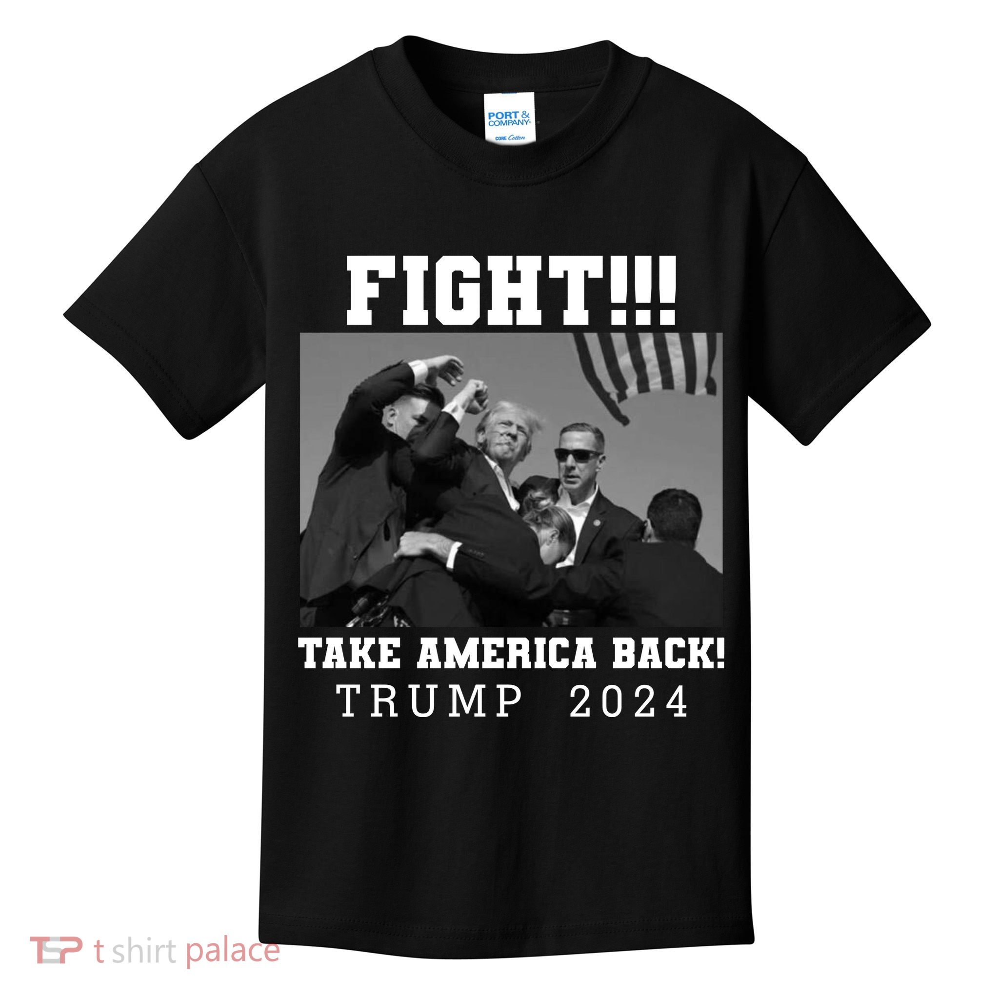 Trump Shot Fight For America Take America Back Trump 2024 Kids T-Shirt