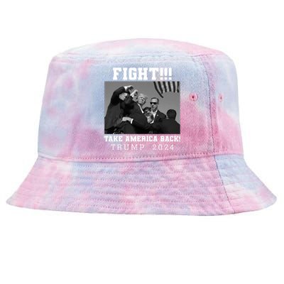 Trump Shot Fight For America Take America Back Trump 2024 Tie-Dyed Bucket Hat