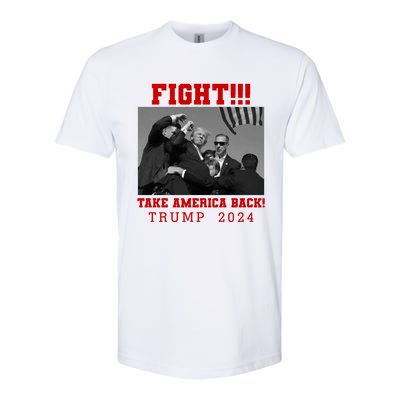 Trump Shot Fight For America Take America Back Trump 2024 Softstyle® CVC T-Shirt